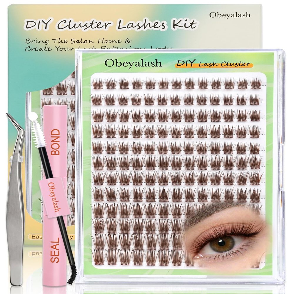 Obeyalash Brown Lash Extension Set, Lash Clusters YLB09