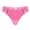 Women's Leather C-String Thong with Opening, Black view 4