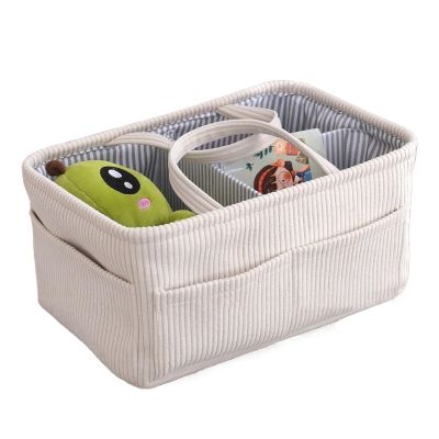 Diaper Organizer and Storage Basket, Large Corduroy Storage Bag