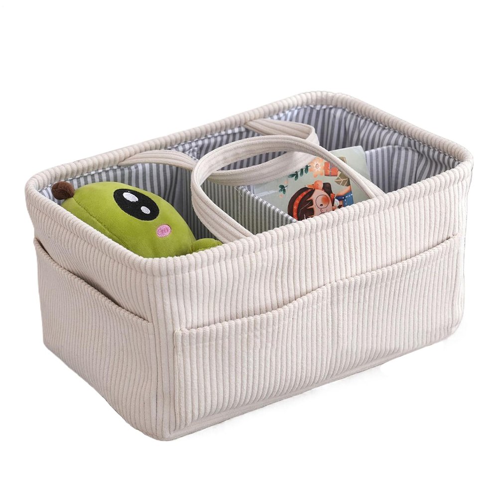 Diaper Organizer and Storage Basket, Large Corduroy Storage Bag