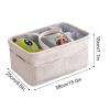 Diaper Organizer and Storage Basket, Large Corduroy Storage Bag view 2
