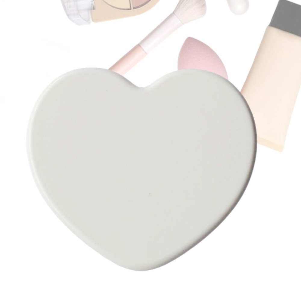Portable Heart-Shaped Compact Mirror for Your Bag