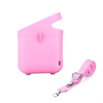 Silicone Case Compatible with Toniebox 2 Audio Player, Adjustable Strap, Pink