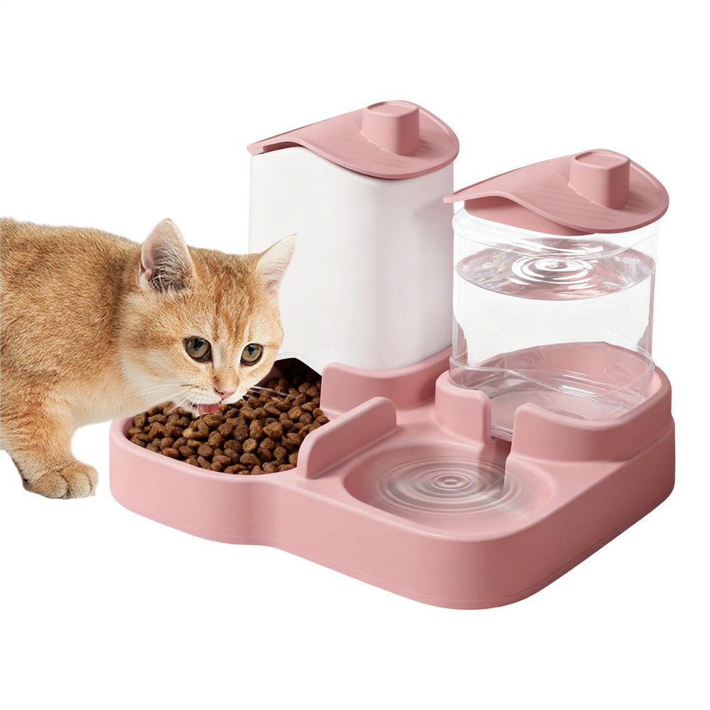 Automatic Cat Feeder & Water Dispenser with Spill-Proof Bowl