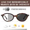 FOSDICK 2-Pack Blue Light Blocking Glasses, Vintage Oval, Non-Prescription, Photochromic view 3