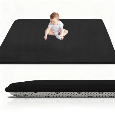RxueSug Foldable Baby Crawling Mat, 180 x 200 cm, 3 cm Thick, Black