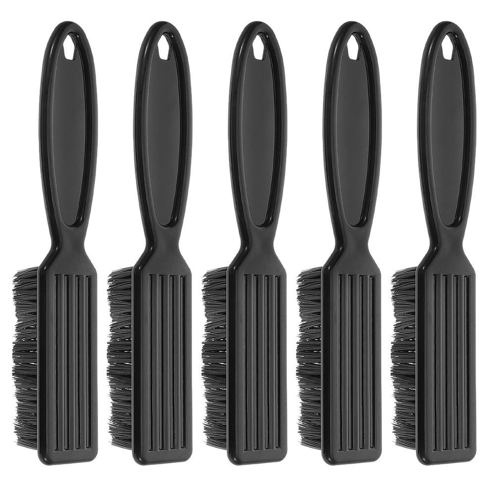 Beard Brush with Long Handle, 5-Pack, Plastic, Black