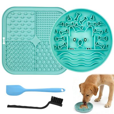 Dog Lick Mat & Silicone Slow Feeder Bowl Set