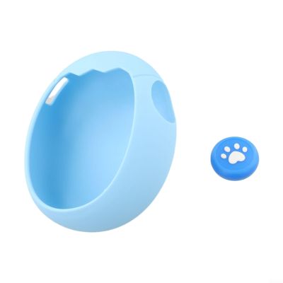 Functional Silicone Case for Tamagotchi Paradise with Button Caps and Lanyard for Secure Carrying and Interface Access (Case + Blue Button Cap)