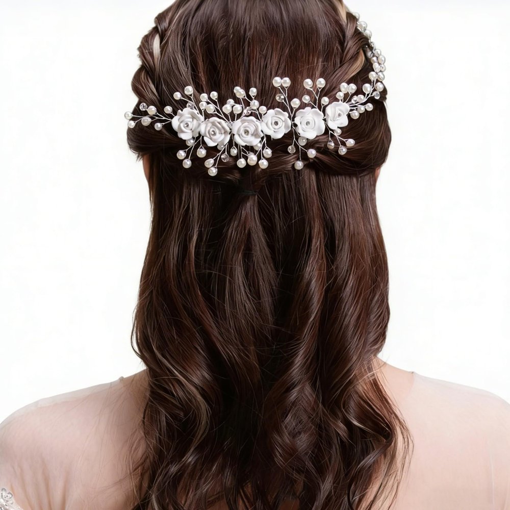 Exbrith Bridal Flower Hair Comb for Women and Girls