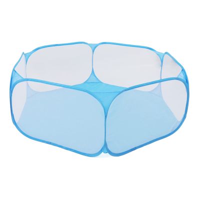 Dpofirs Portable Playpen for Small Animals, Durable and Breathable Pet Cage Tent, Polyester, 37 x 61 x 120 cm (Blue)