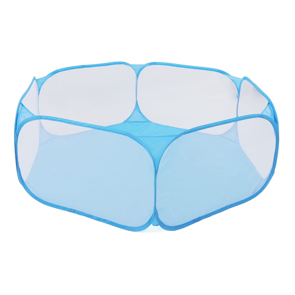 Dpofirs Portable Playpen for Small Animals, Durable and Breathable Pet Cage Tent, Polyester, 37 x 61 x 120 cm (Blue)