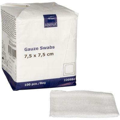 ABENA Non-Sterile Gauze Compresses 7.5 x 7.5 cm - 100 pcs