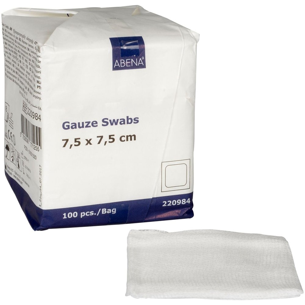 ABENA Non-Sterile Gauze Compresses 7.5 x 7.5 cm - 100 pcs