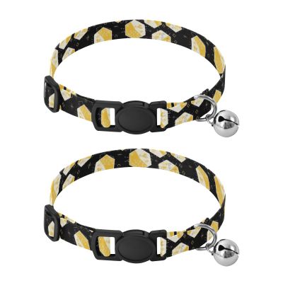 2-Pack Puppy Collars with Bells, Adjustable Length 10.6–17.1 in, Black