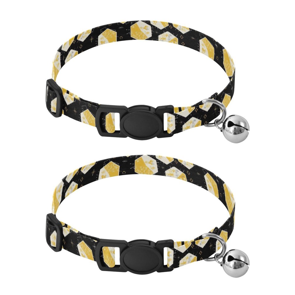 2-Pack Puppy Collars with Bells, Adjustable Length 10.6–17.1 in, Black