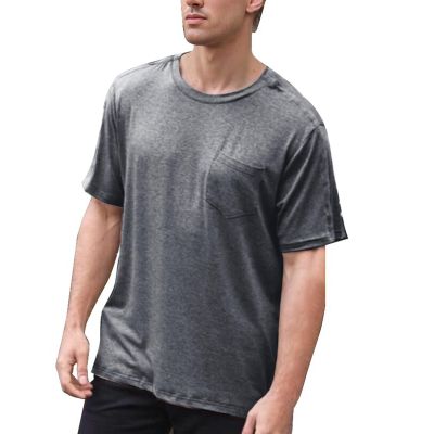 Generic Men's Back- and Shoulder-Recovery Shirt, Short Sleeve, Fully Open Side Buttons, Dialysis Clothing (GY2, XL)