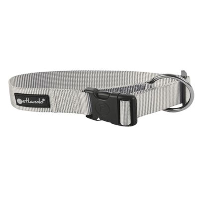 Petlando Basic Comfort Wide Dog Collar, Silver, XL