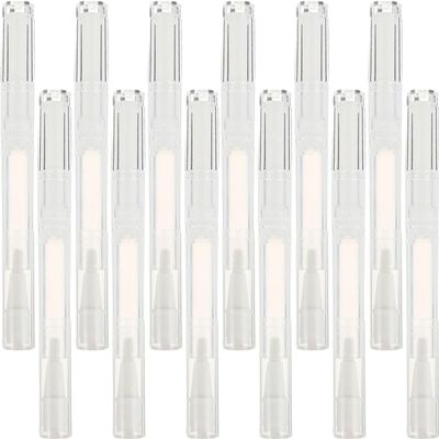 Lurrose 12-Pack 3 mL Empty Refillable Nail Art and Cosmetic Brush Pens