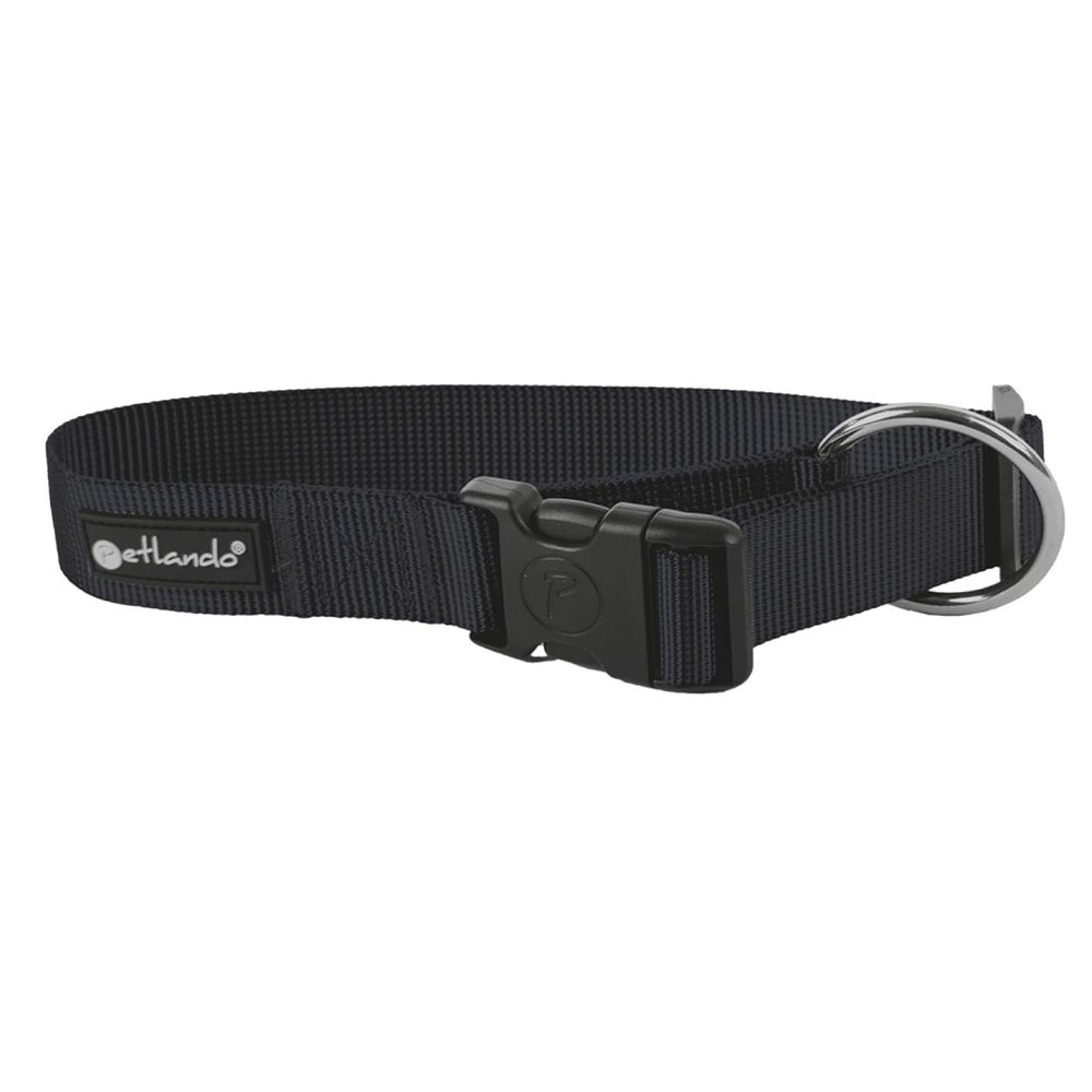 Petlando Adjustable Dog Collar, Black, S