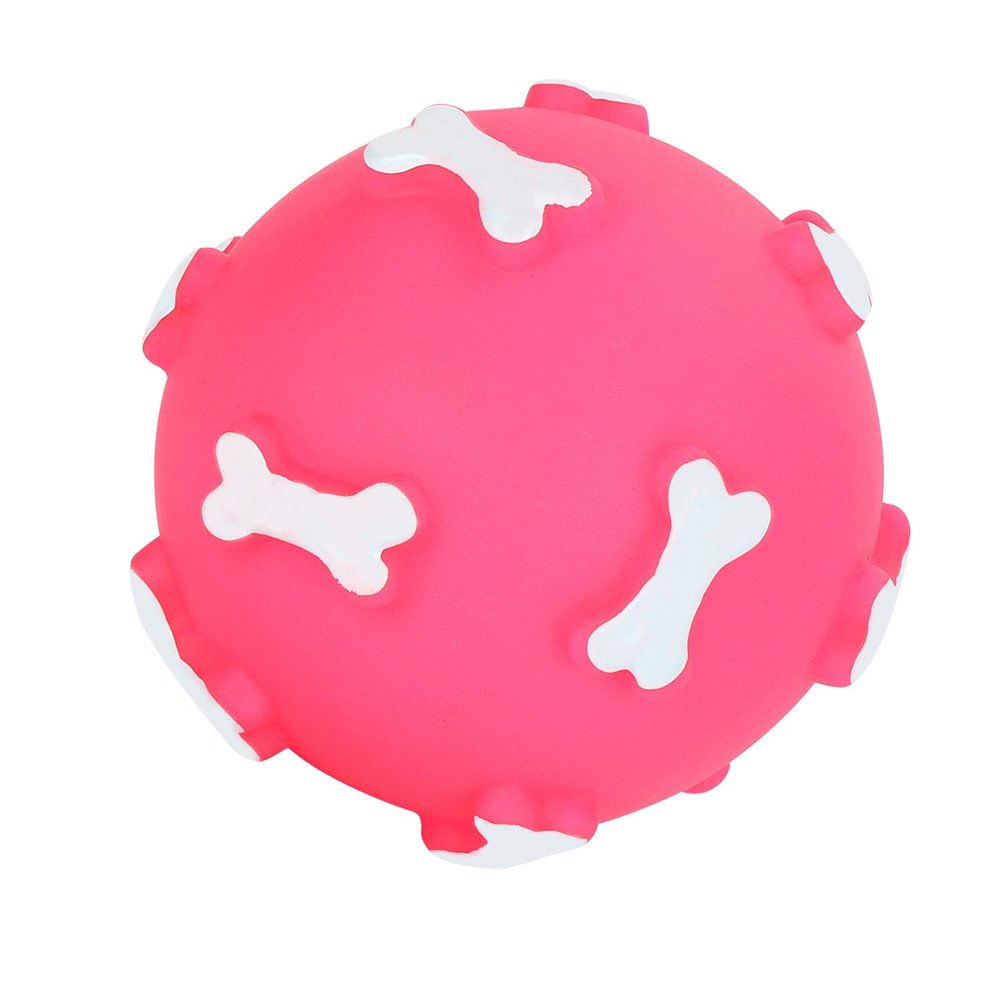 ACOGEDO Squeaky Toy for Dogs - Fun Chew Toy with Spikes, Outdoor Play and Health Benefits (PINK)