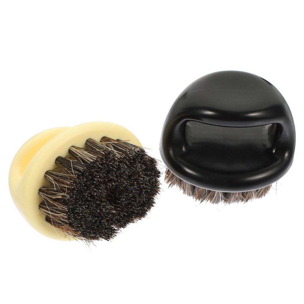2-Piece Black ABS Beard Cleaning Brush Set for Removing Loose Hair