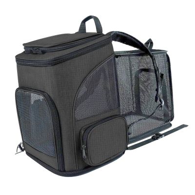 TIKATARER Expandable Cat Backpack Carrier for Small Dogs and Medium Cats up to 18 lb, Folding Pet Backpack, Black