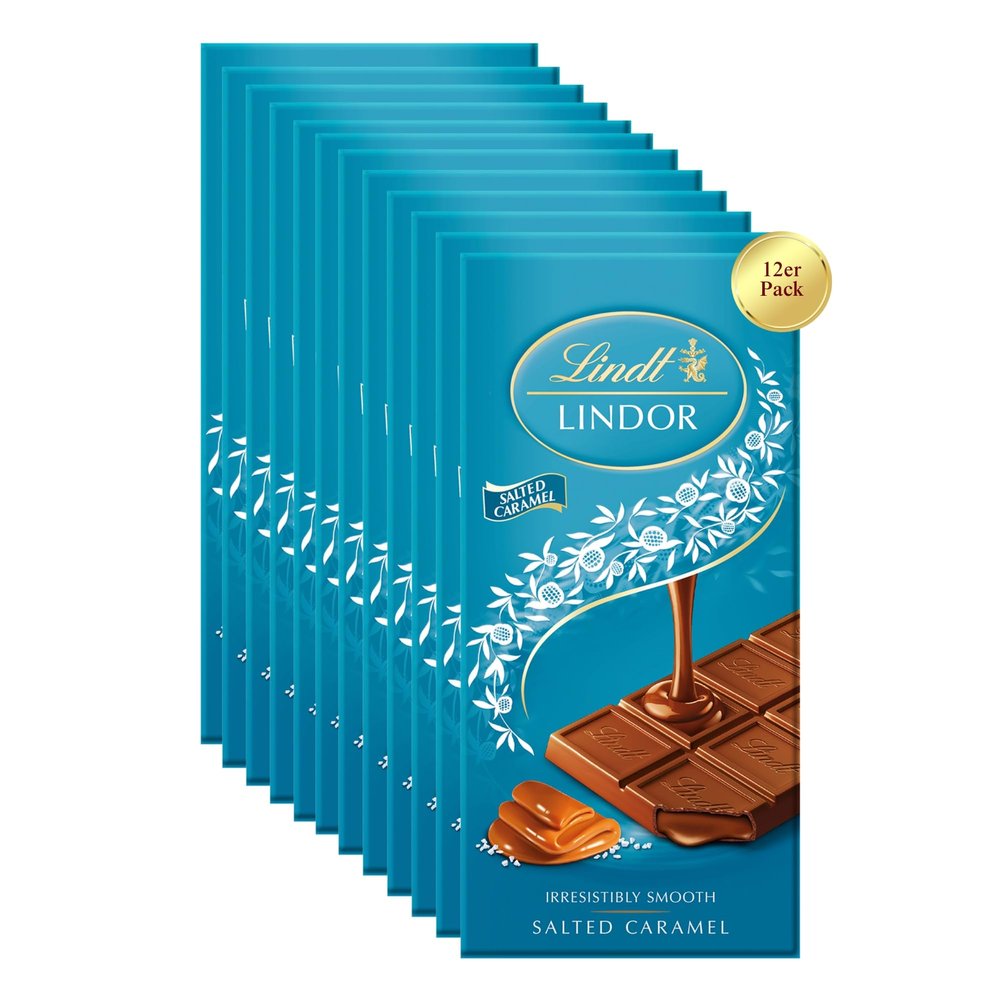 Lindt Lindor Caramel Sea Salt Bar, 12 x 100 g