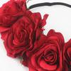 Red Fabric Rose Headband for Hair, Elegant S view 3