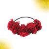 Red Fabric Rose Headband for Hair, Elegant S view 4