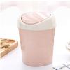 Taidda Mini Plastic Desktop Trash Can with Swing Lid, White (PINK) view 2