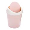 Taidda Mini Plastic Desktop Trash Can with Swing Lid, White (PINK) view 3