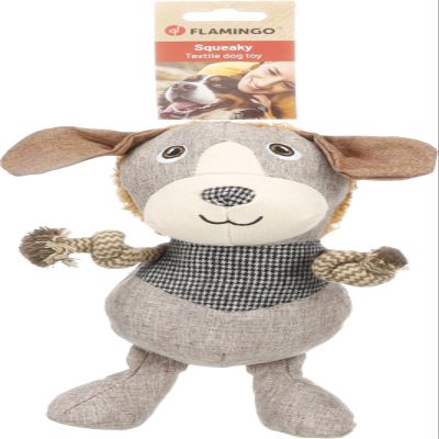 Dog Toy - Libar Brown - Durable Fabric with Squeaker - 22x8.5x27cm