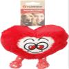Dog Toy - Soft Heart with Paws Red view 1