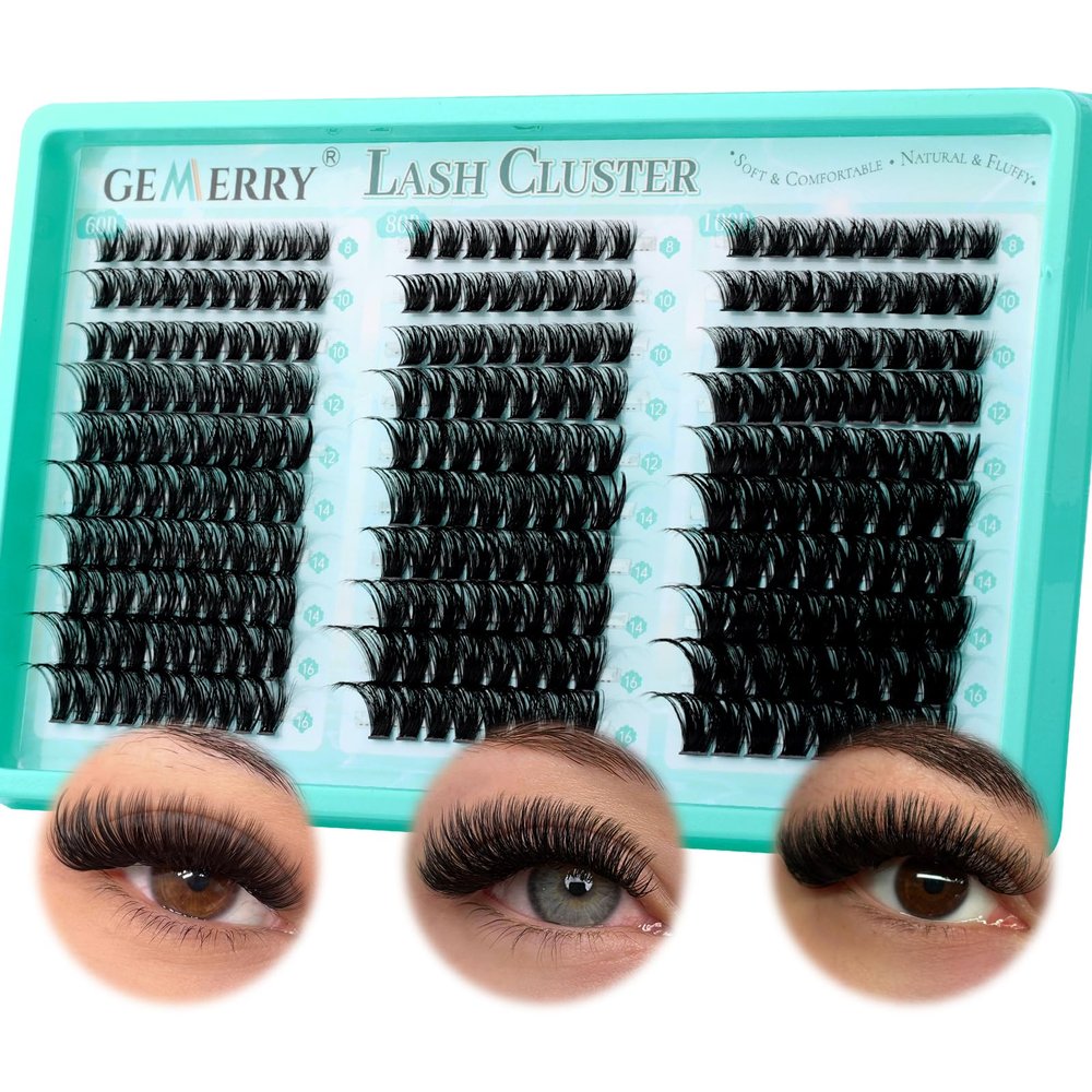 GEMERRY Lash Extensions 60D/80D/100D Lash Clusters, 8–16 mm