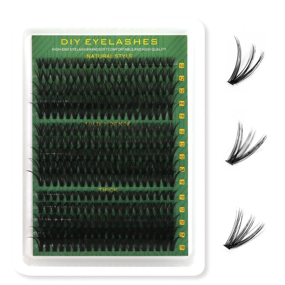 MOTIBACK 300-Piece Cluster Lashes, 30D/40D/50D, 10–16 mm, D Curl