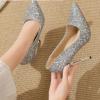 Women's Glitter Pumps, Wedding Shoes, High Heels, Pointed Stiletto Dress Shoes view 2