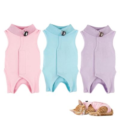 3-Piece Cat Bodysuit Set for Post-Op