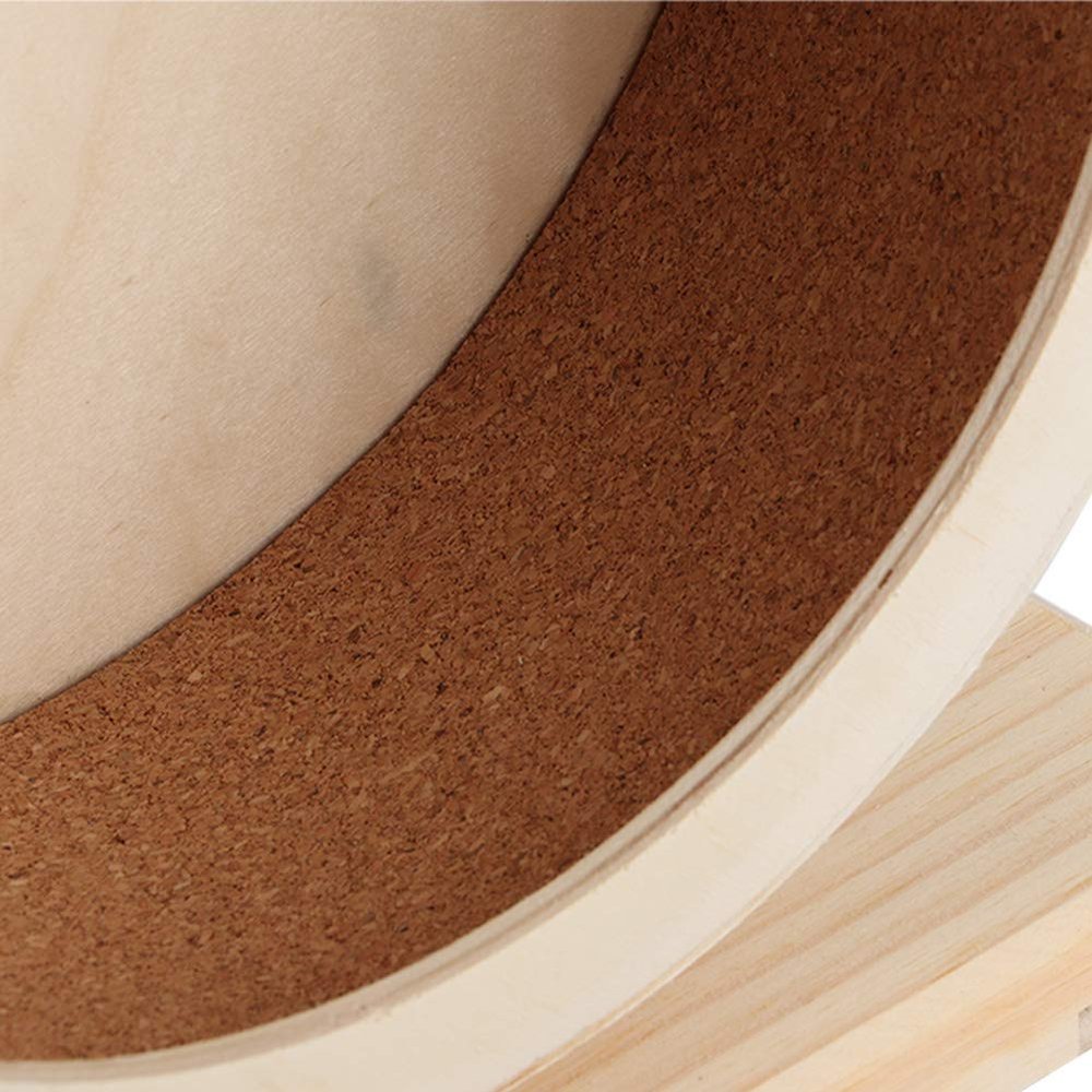 Acouto Wooden Hamster House and Quiet Exercise Wheel for Small Pets, M, 25.5 cm (10.04 in) Diameter