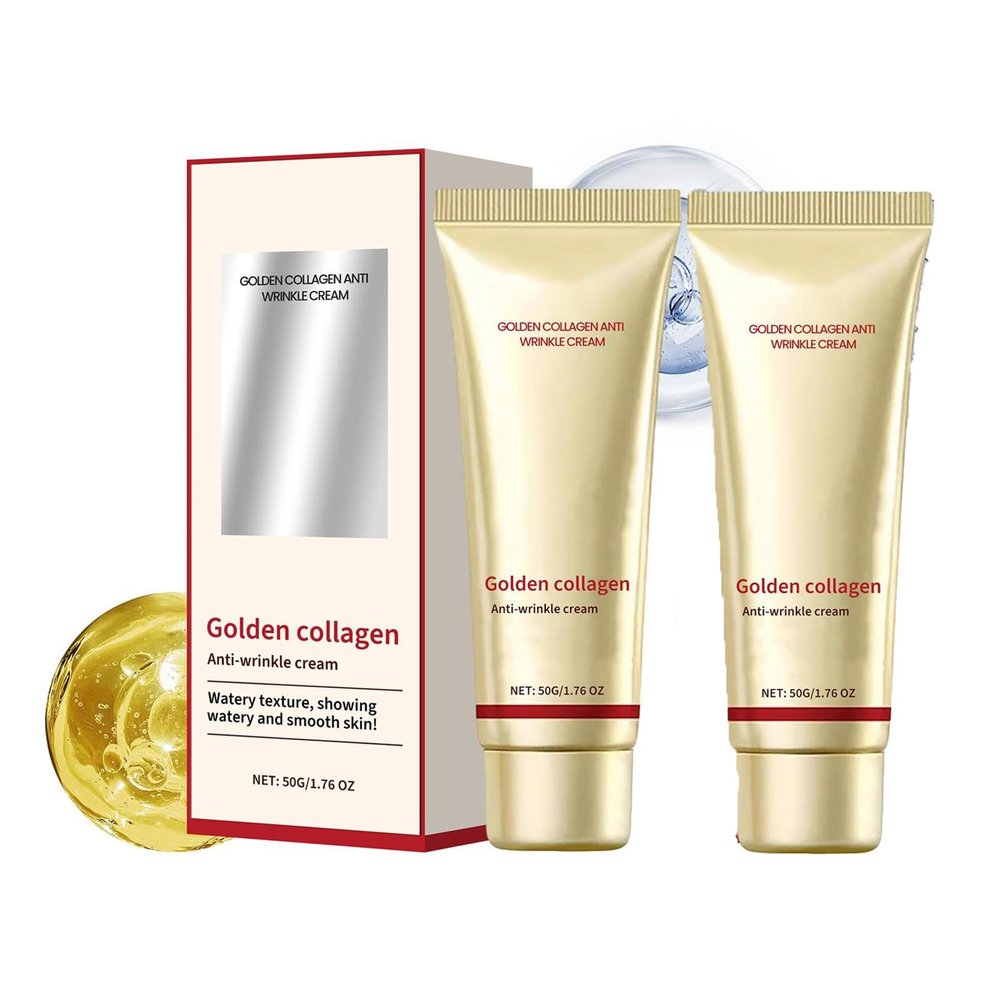 Korean Gold Collagen Anti-Wrinkle Face Cream, Deep Hydration, 2-Pack