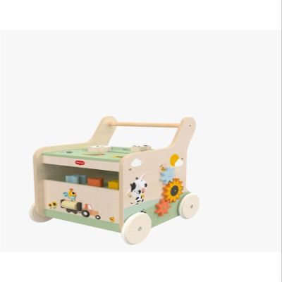 Tiny Love Push & Play Wooden Baby Walker, Farmers Funday