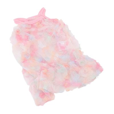 Drfeify Pet Suspender Dress, Breathable, with Tulle Embroidered Flower Skirt for Cats, Perfect for Weddings and Parties (M)