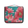 Yoogain Western Red Lily Strawberry Turquoise Travel Toiletry Bag, Hanging Cosmetic Bag with Hook, Zippered, Vertical, Freestanding view 2