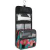 Yoogain Western Red Lily Strawberry Turquoise Travel Toiletry Bag, Hanging Cosmetic Bag with Hook, Zippered, Vertical, Freestanding view 3