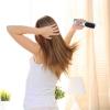 Hair Straightening Styling Brush with Ceramic Bristles for Women, Short Hair, Portable, Sky Blue view 2