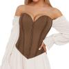 Generic Women's Black Lace-Up Corset Top with Boning view 2