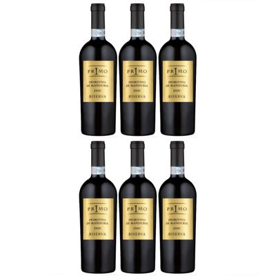 La Volpe PRIMO Riserva Primitivo di Manduria DOC Dry Red Wine, Italy, incl. FineWert eBook (6 x 0.75 L)
