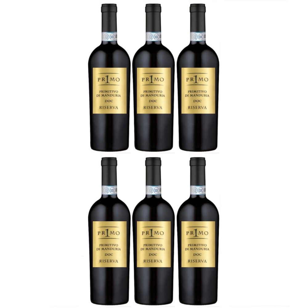 La Volpe PRIMO Riserva Primitivo di Manduria DOC Dry Red Wine, Italy, incl. FineWert eBook (6 x 0.75 L)