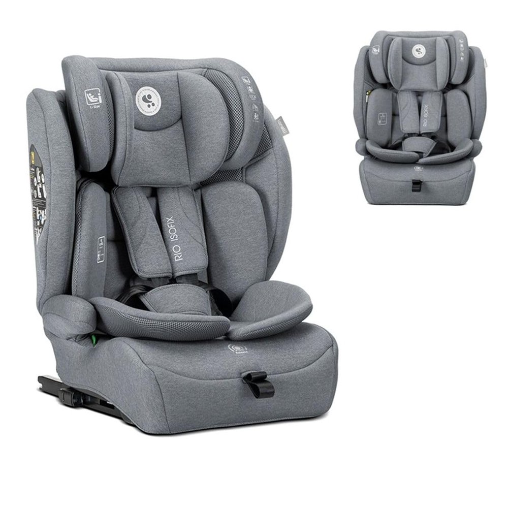 Lorelli Rio i-Size Car Seat (76–150 cm), ISOFIX, Top Tether, Adjustable Cushion, Light Gray