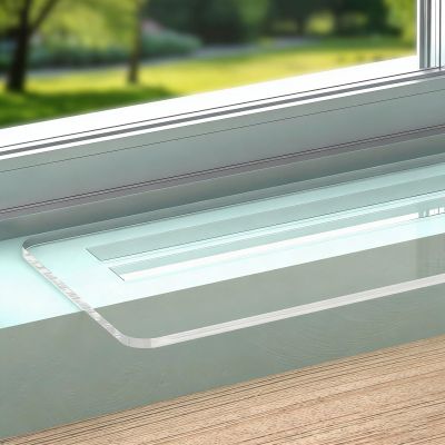 Clear Acrylic Windowsill Extension with Double-Sided Adhesive, Cat Perch and Indoor Plant Stand